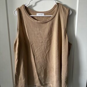 Calvin Klein Women's Beige Tank 2X Top